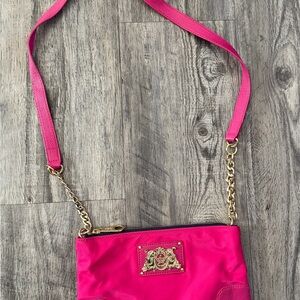 Vintage Juicy Couture Fuchsia Crossbody Bag with Gold Chain